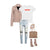 Aquarius birthday shirt white with jeans and beige heels and jacket, Zodiac clothing for her birthday outfit