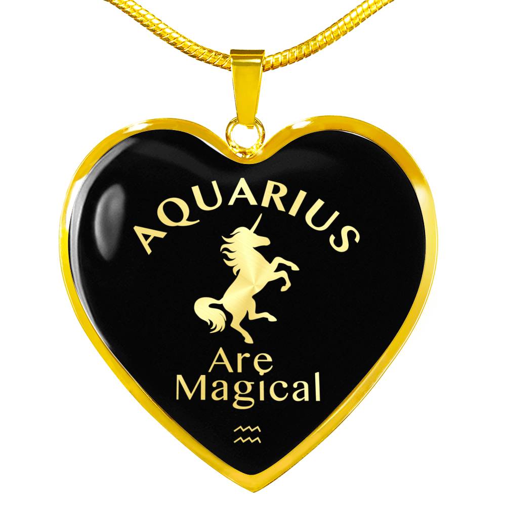 Aquarius Are Magical Heart Necklace zodiac jewelry for her birthday outfit