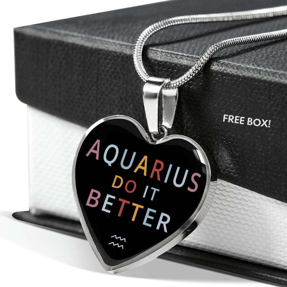 Aquarius Do it Better Heart Necklace zodiac jewelry for her birthday outfit