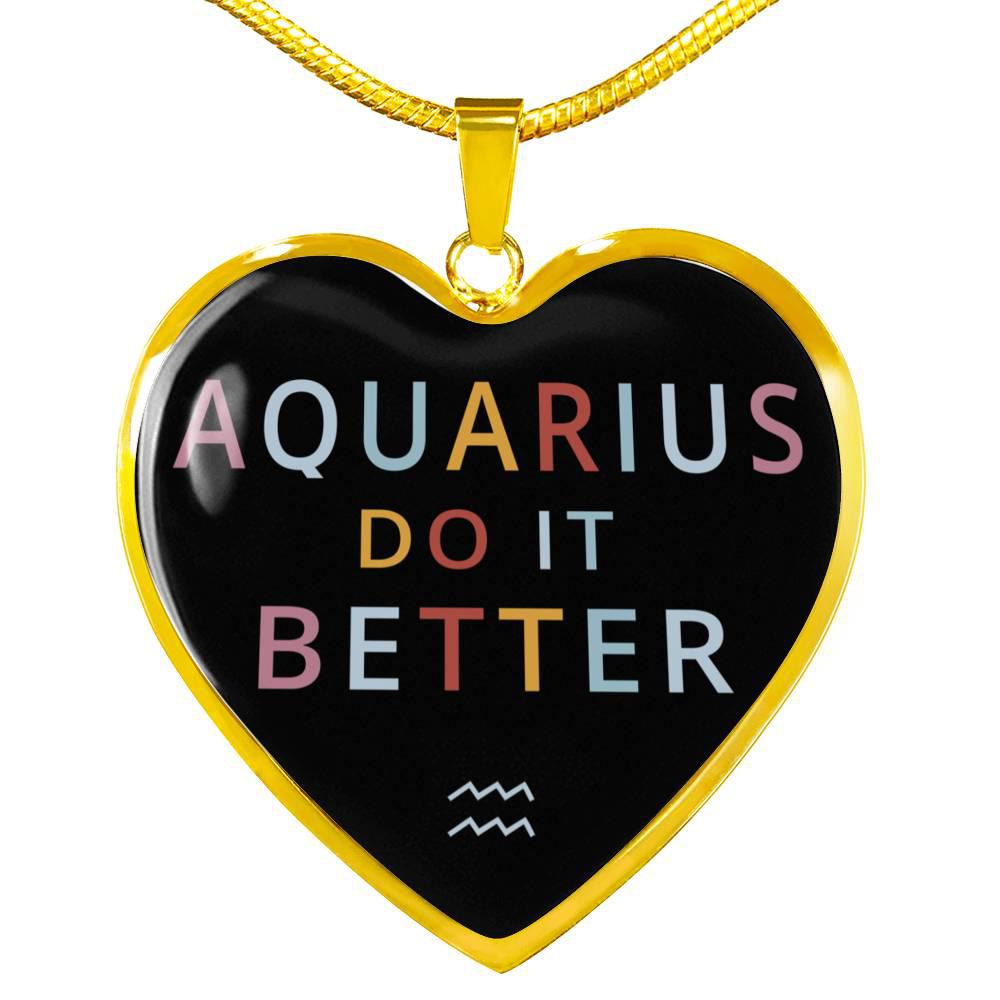 Aquarius Do it Better Heart Necklace zodiac jewelry for her birthday outfit