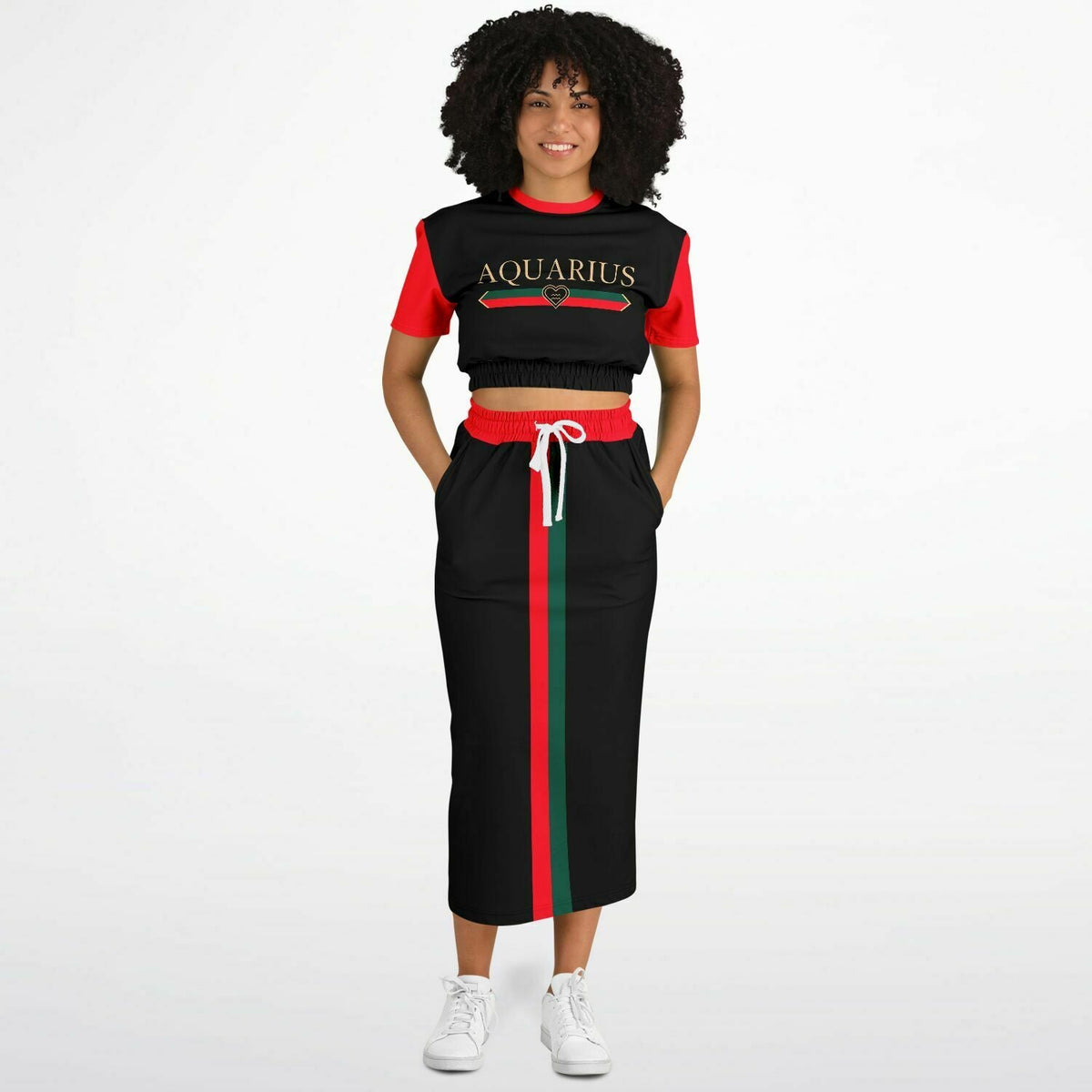 Aquarius G-Heart Crop Shirt &amp; Skirt Outfit