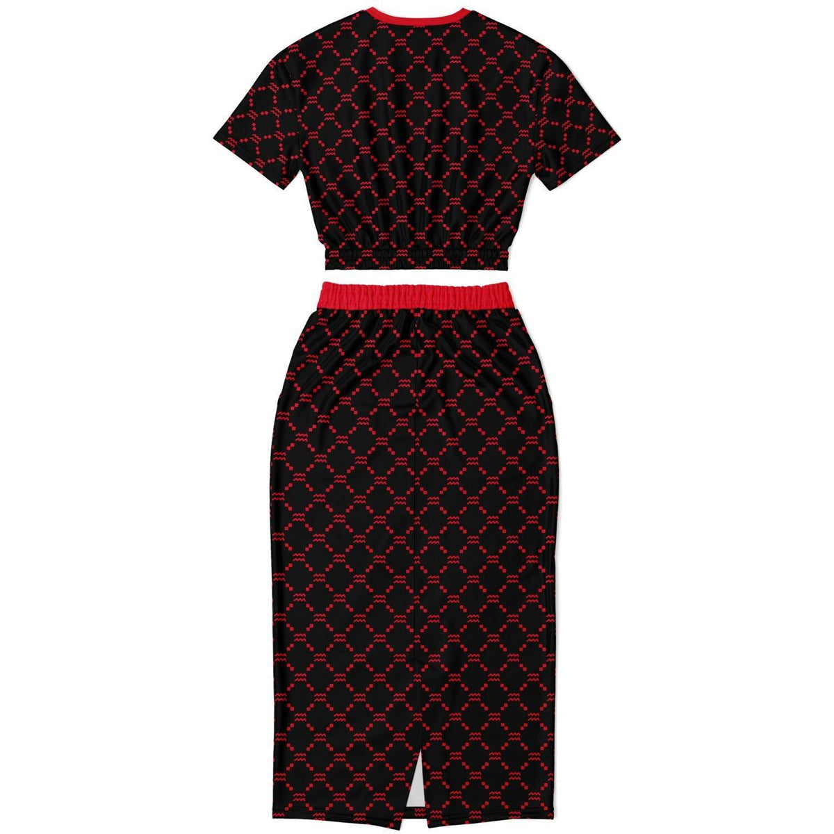 Aquarius G-Style Red Crop Shirt and Skirt Outfit
