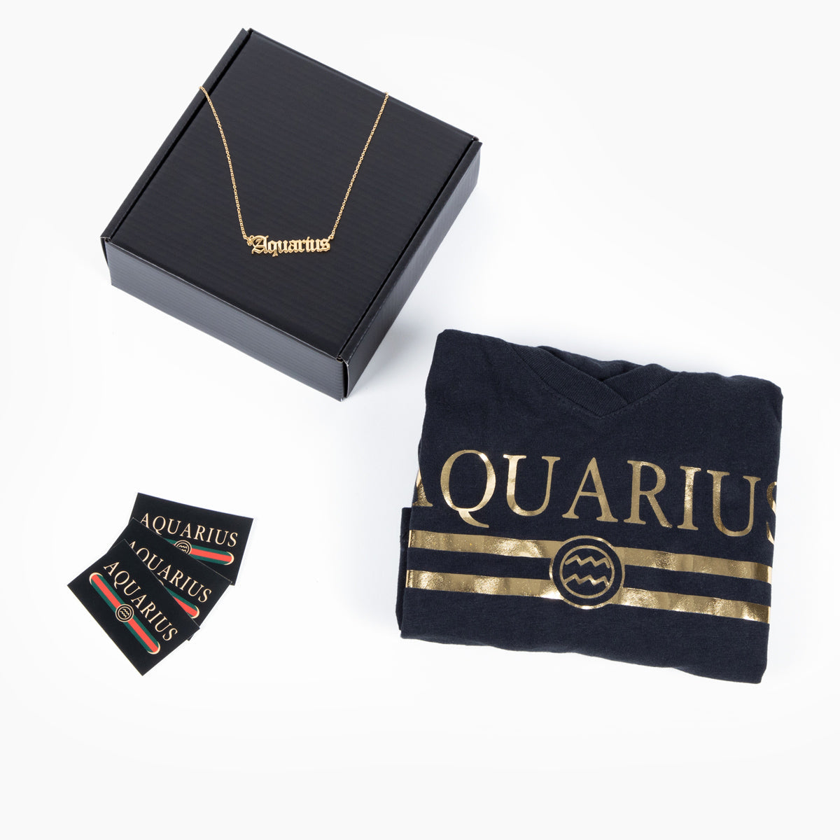 Aquarius Gold G-Girl Shirt &amp; Necklace Gift Set