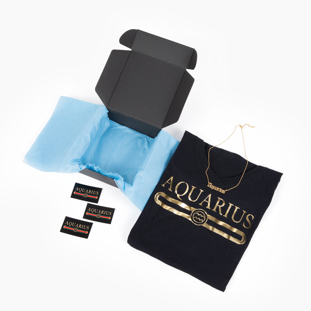 Aquarius Gold G-Girl Shirt &amp; Necklace Gift Set