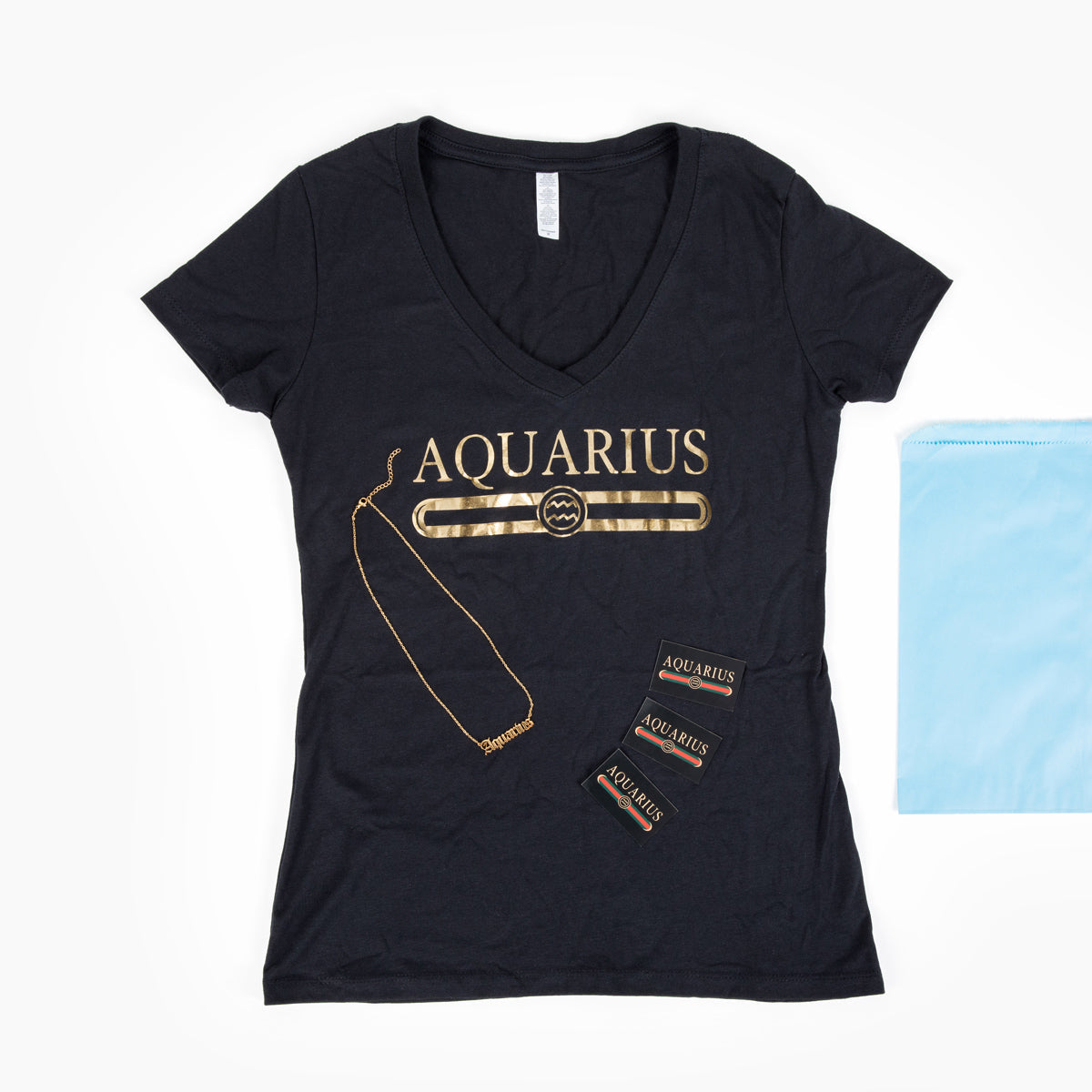 Aquarius Gold G-Girl Shirt &amp; Necklace Gift Set