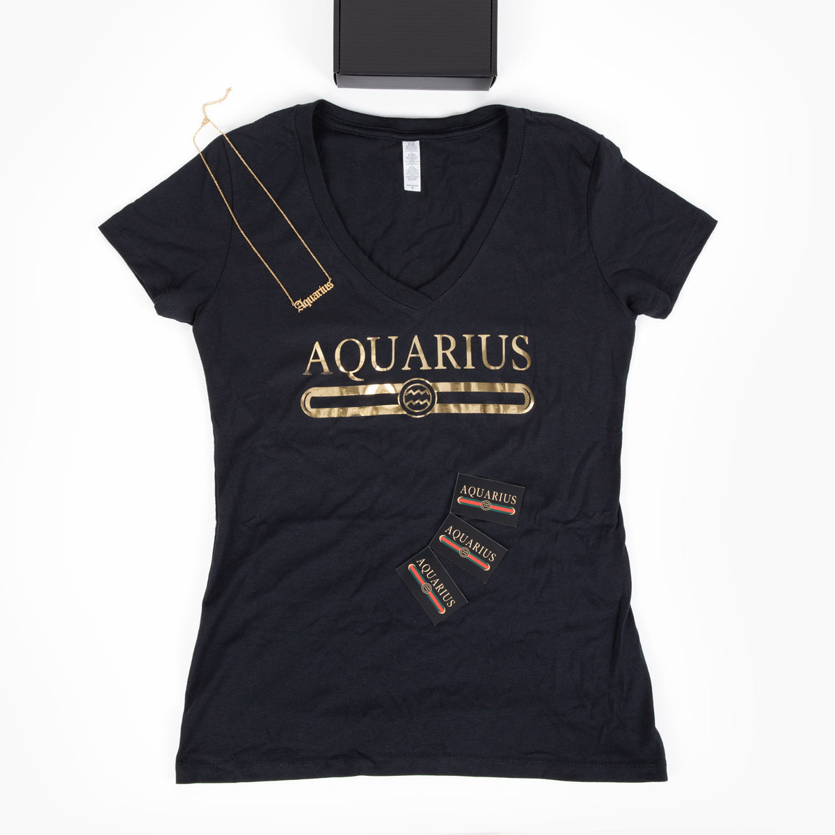 Aquarius Gold G-Girl Shirt &amp; Necklace Gift Set