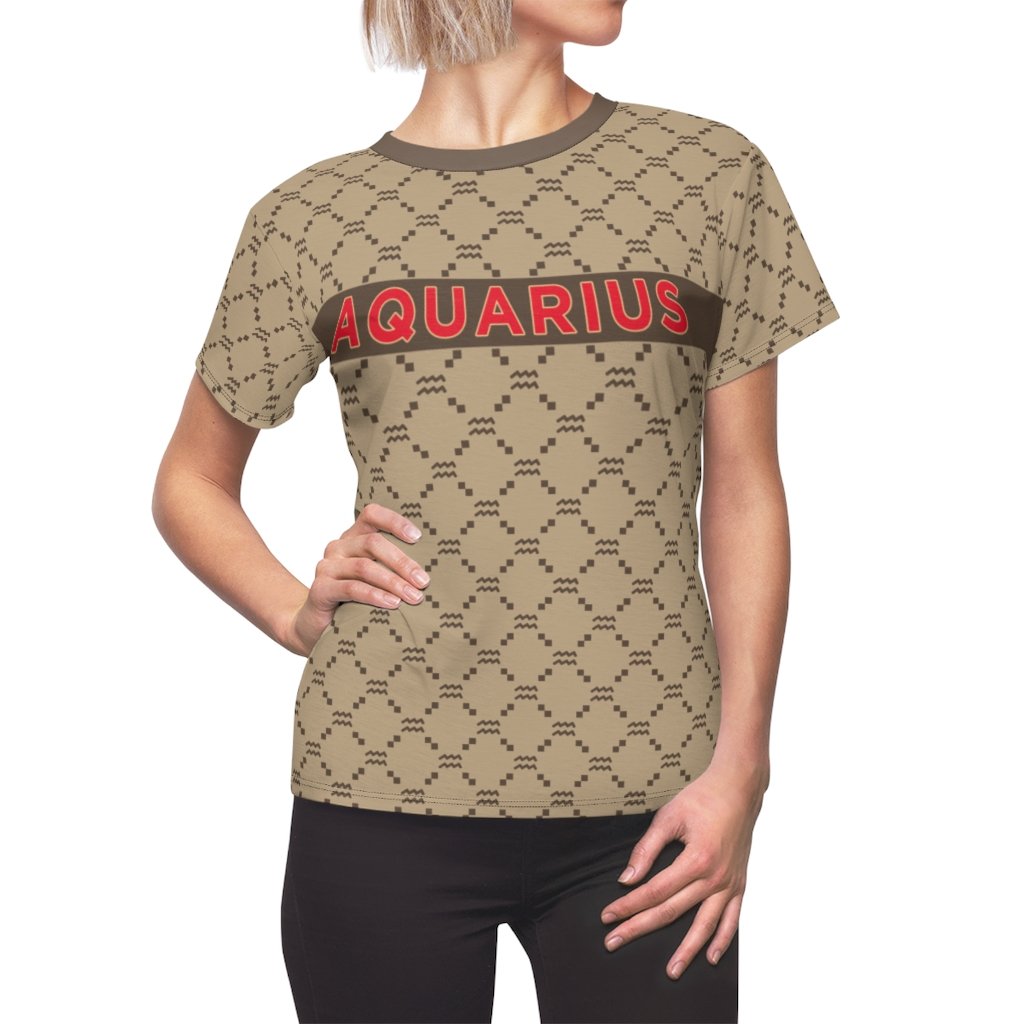 Aquarius Shirt: Aquarius G-Style Beige Shirt zodiac clothing for birthday outfit