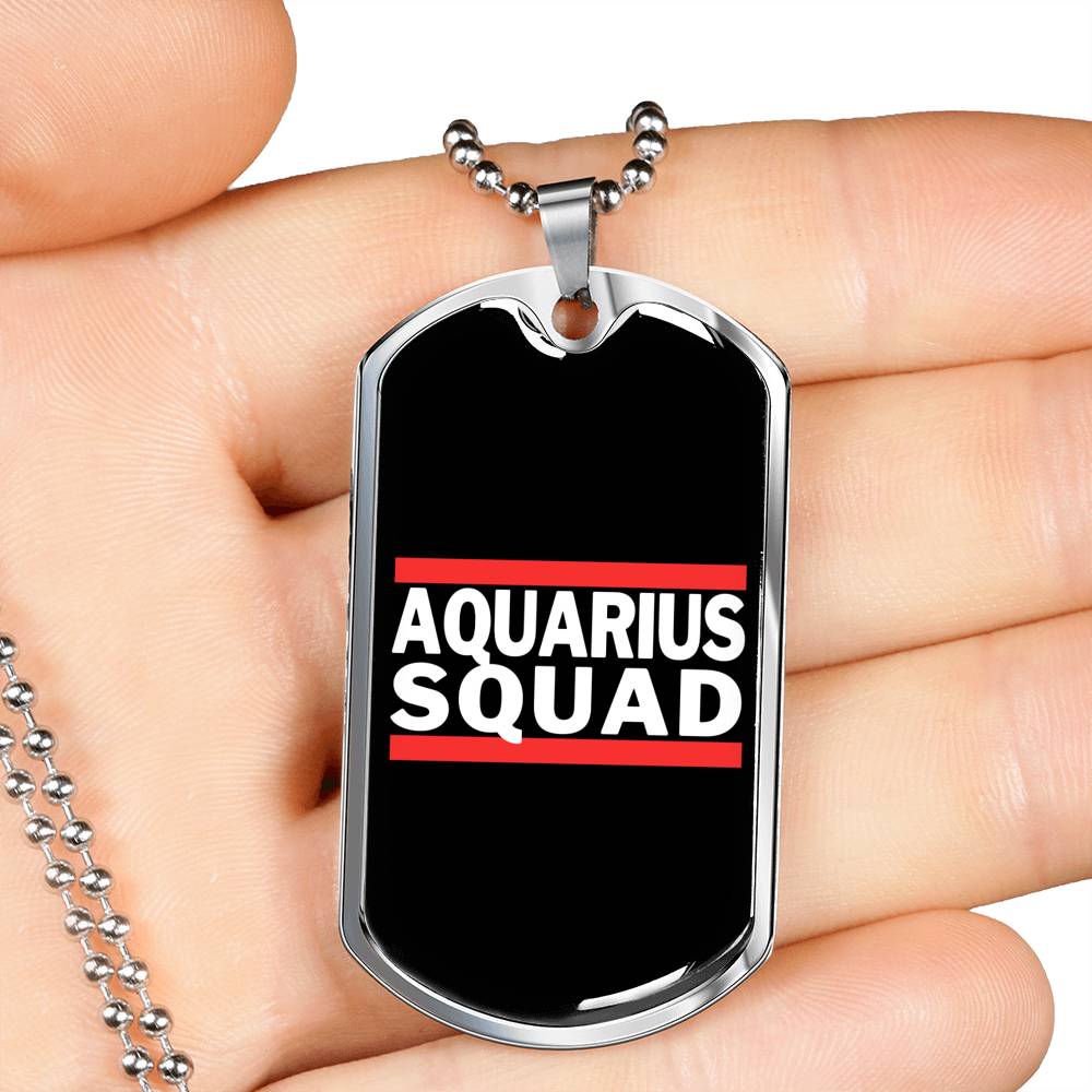 Aquarius Squad Dog Tag zodiac jewelry for her birthday outfit
