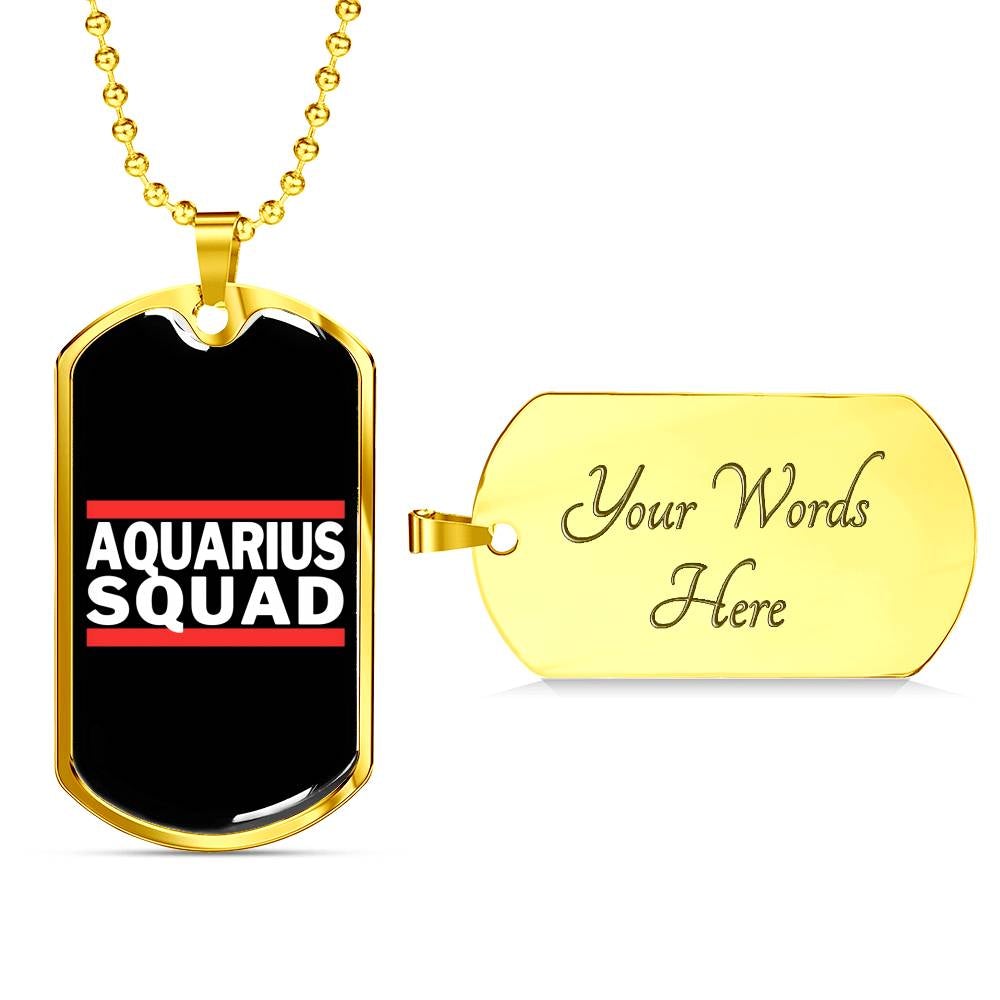 Aquarius Squad Dog Tag zodiac jewelry for her birthday outfit