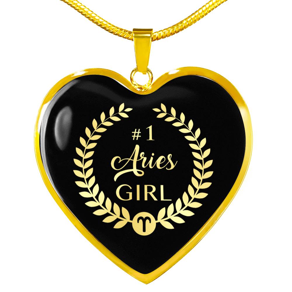Aries #1 Girl Heart Necklace zodiac jewelry for her birthday outfit