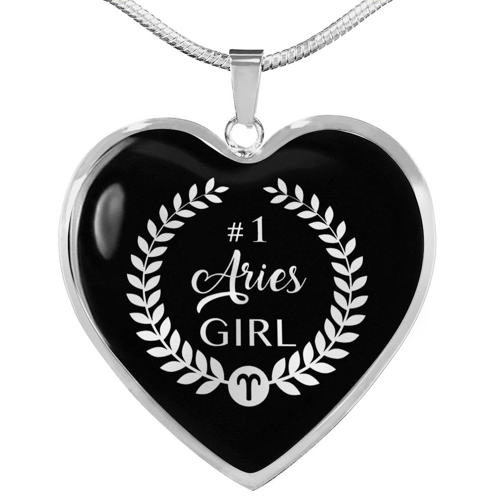 Aries #1 Girl Heart Necklace zodiac jewelry for her birthday outfit