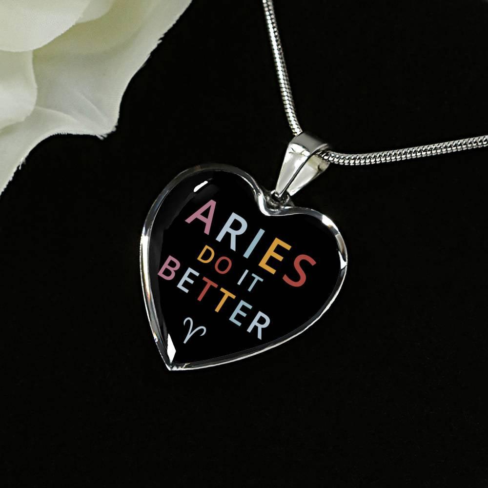 Aries Do it Better Heart Necklace zodiac jewelry for her birthday outfit