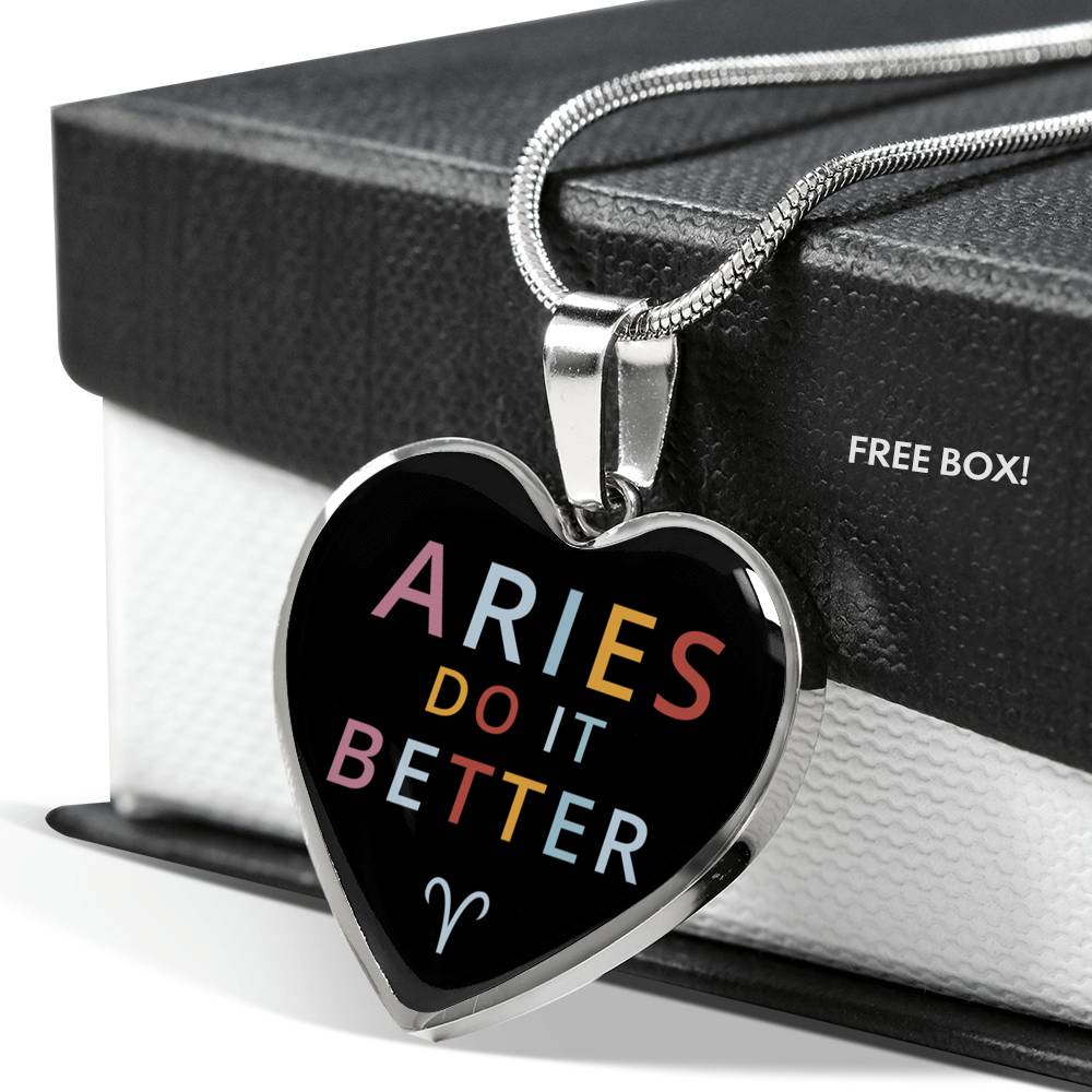 Aries Do it Better Heart Necklace zodiac jewelry for her birthday outfit