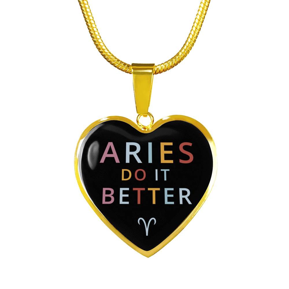 Aries Do it Better Heart Necklace zodiac jewelry for her birthday outfit
