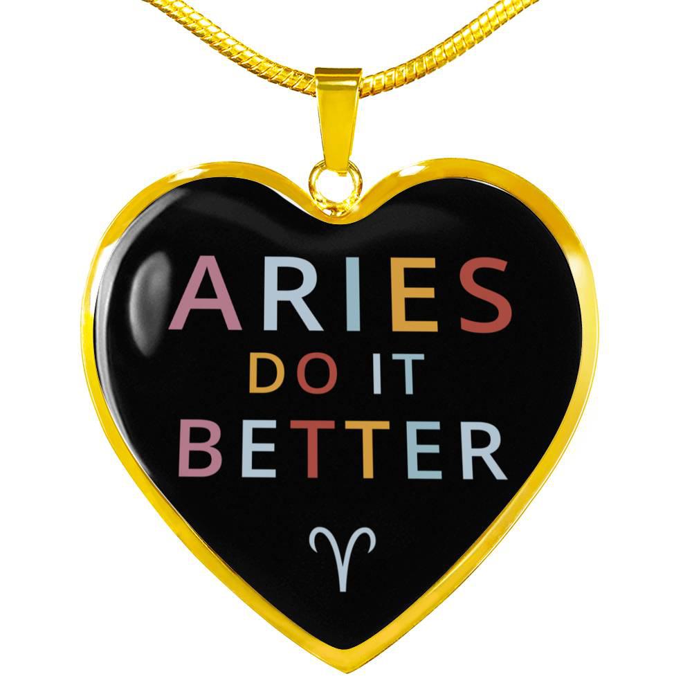 Aries Do it Better Heart Necklace zodiac jewelry for her birthday outfit