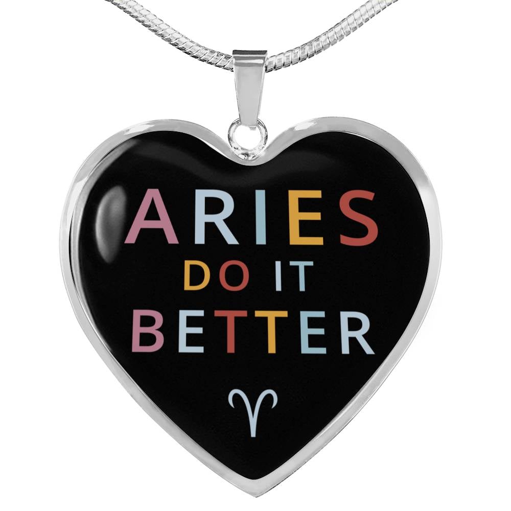 Aries Do it Better Heart Necklace zodiac jewelry for her birthday outfit