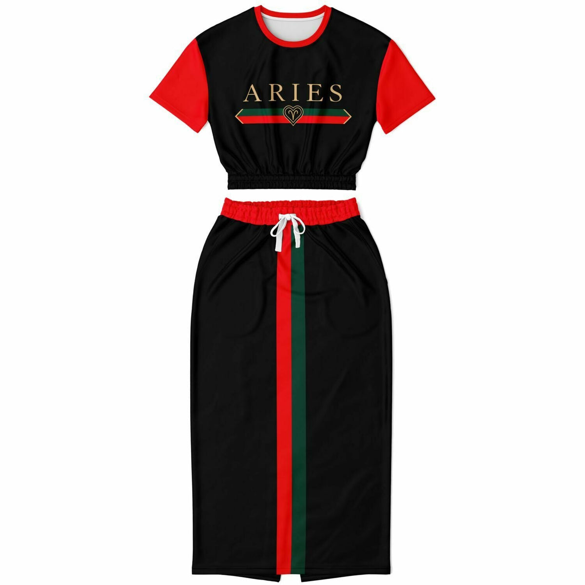 Aries G-Heart Crop Shirt &amp; Skirt Outfit