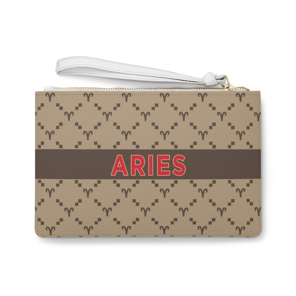 Aries G-Style Beige Clutch Bag