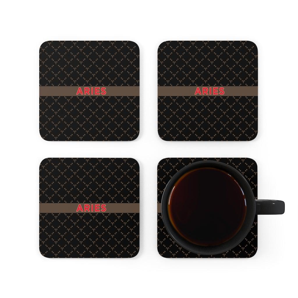 Aries G-Style Black Cork Coaster