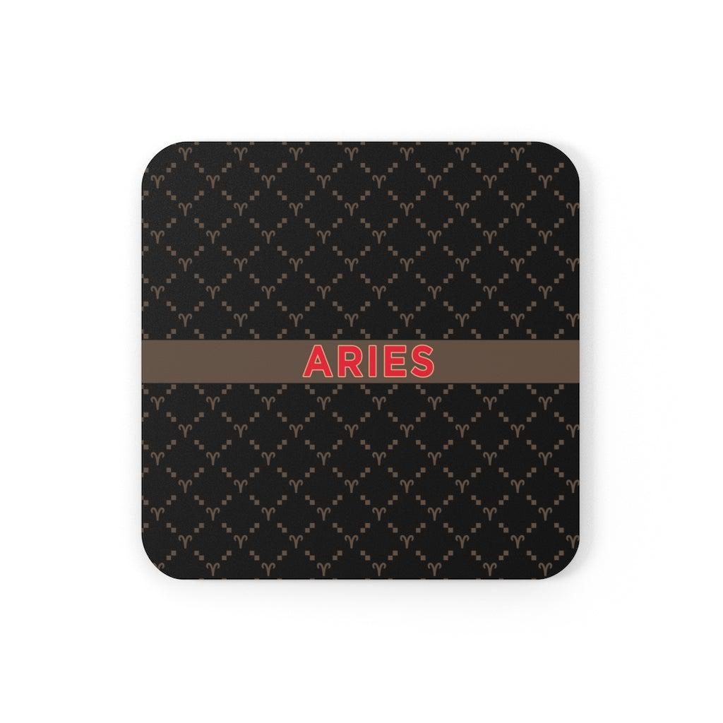 Aries G-Style Black Cork Coaster