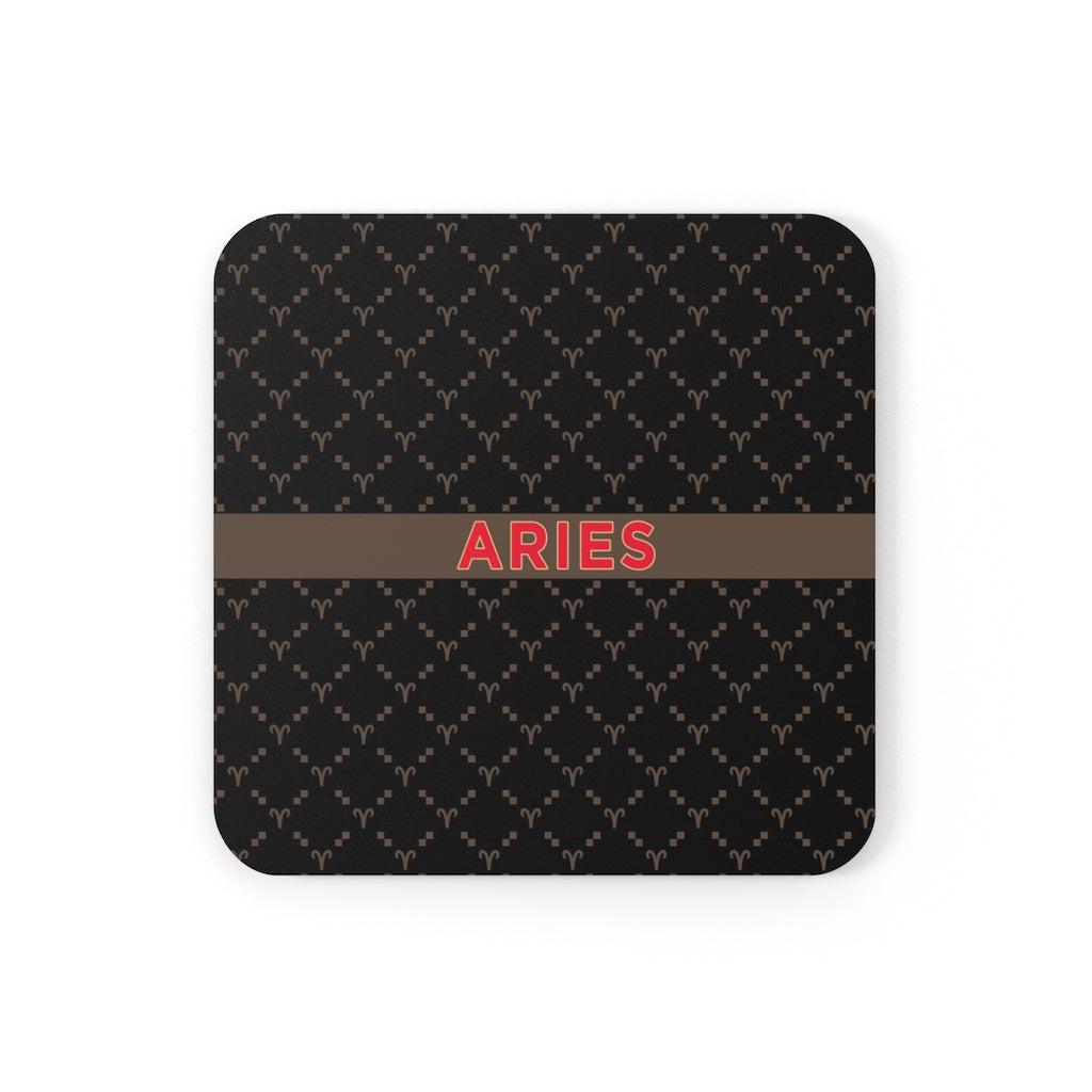 Aries G-Style Black Cork Coaster