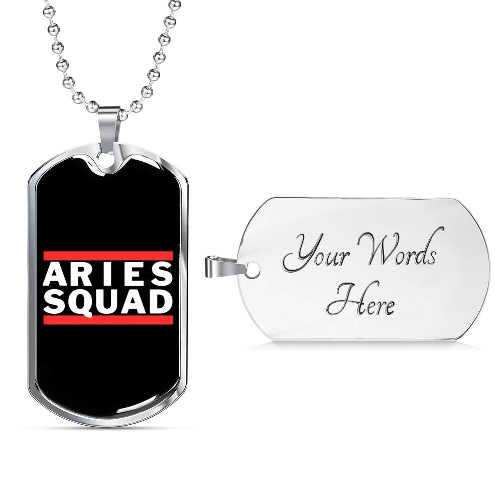Aries Squad Dog Tag zodiac jewelry for her birthday outfit