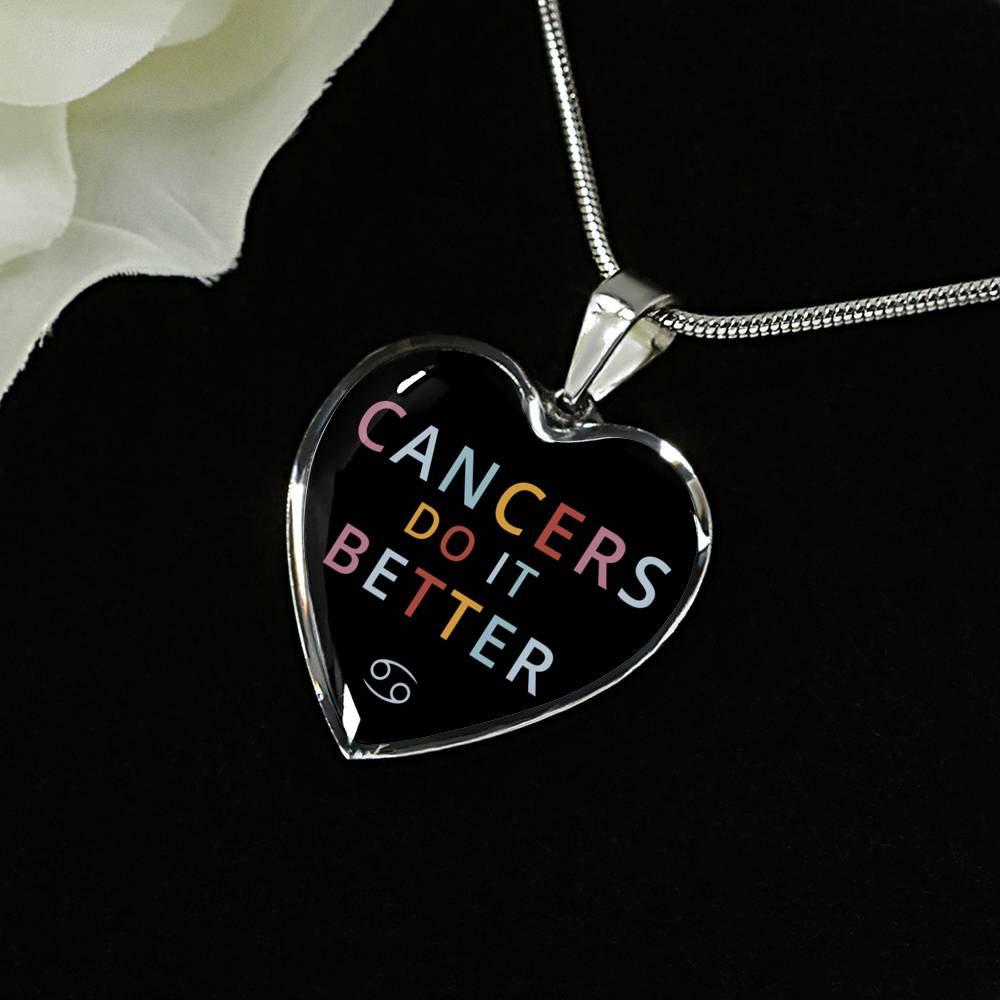 Cancer Do it Better Heart Necklace zodiac jewelry for her birthday outfit
