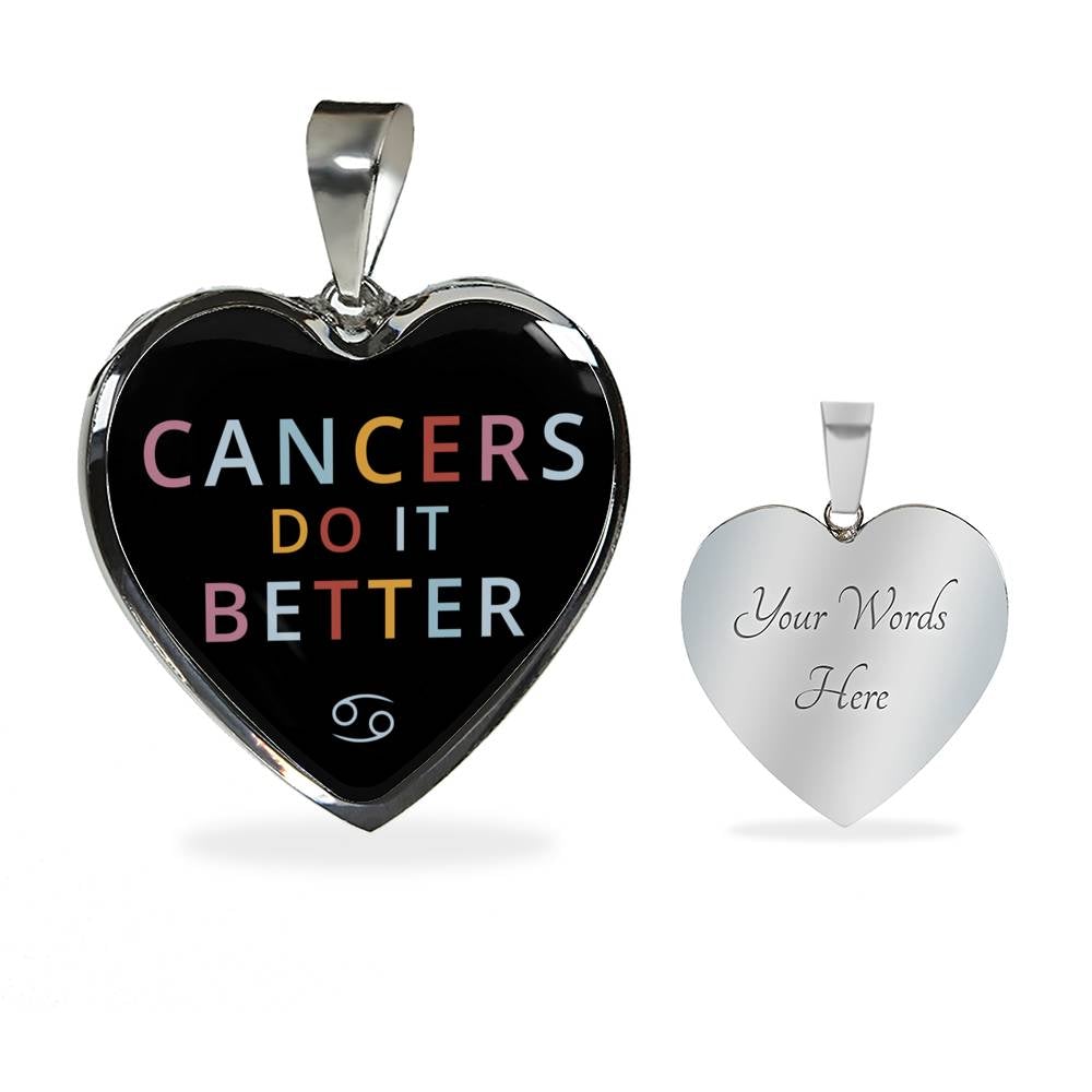 Cancer Do it Better Heart Necklace zodiac jewelry for her birthday outfit