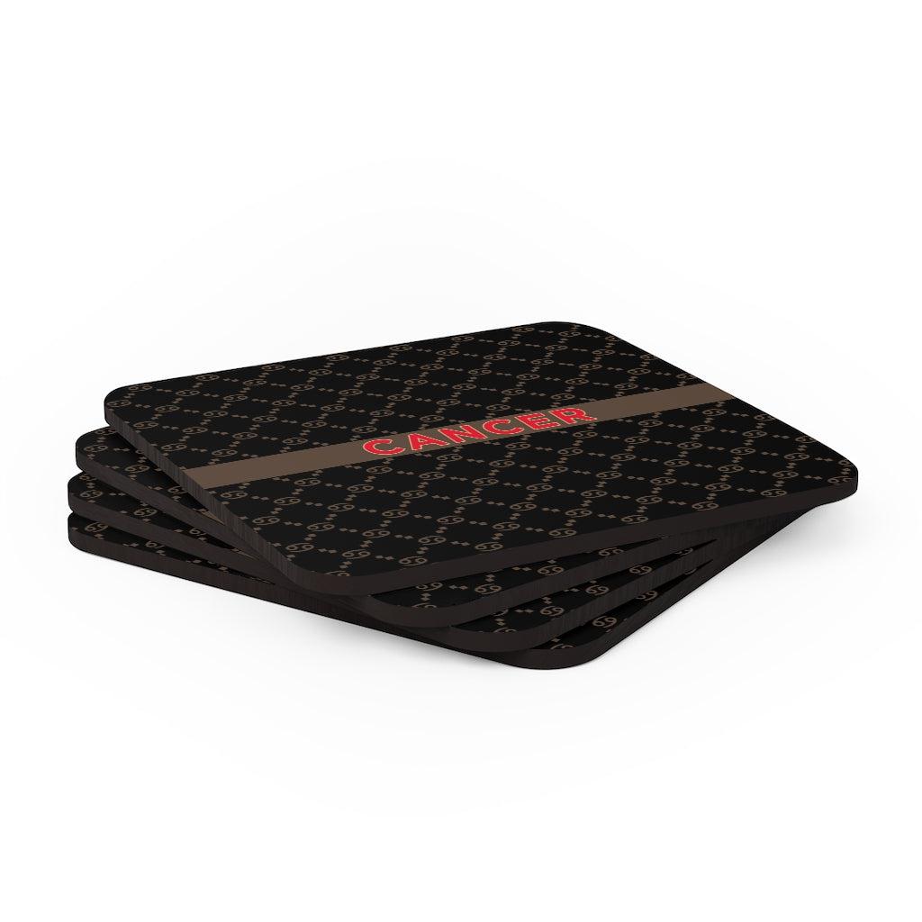 Cancer G-Style Black Cork Coaster