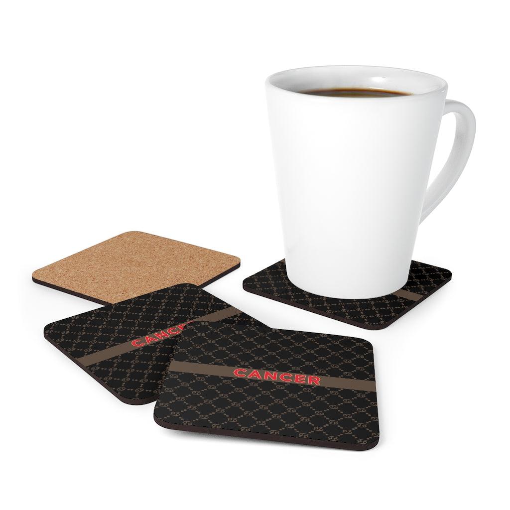 Cancer G-Style Black Cork Coaster