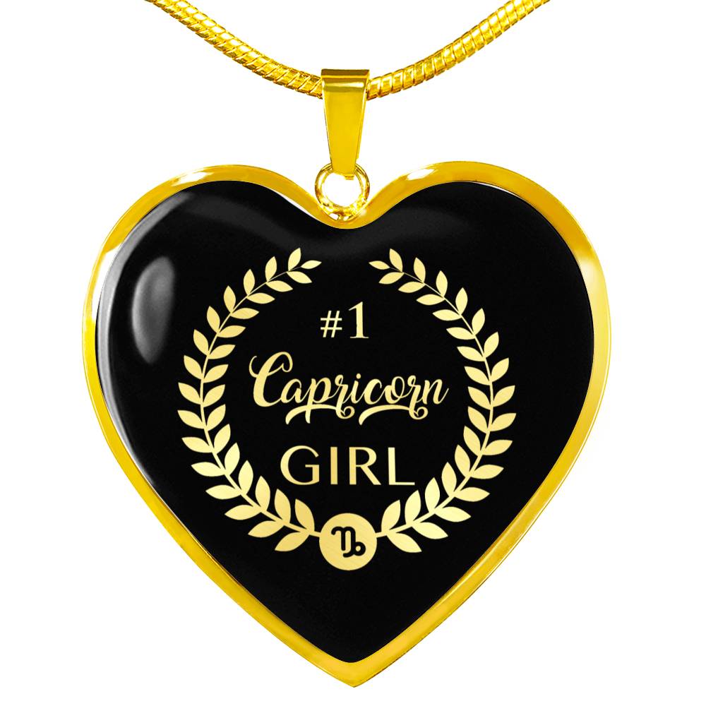 Capricorn #1 Girl Heart Necklace zodiac jewelry for her birthday outfit