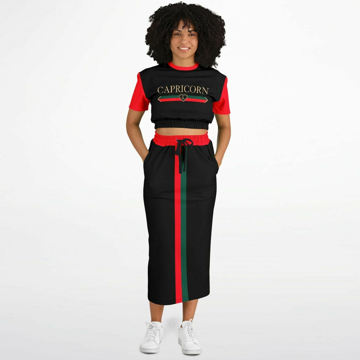 Capricorn G-Heart Crop Shirt &amp; Skirt Outfit