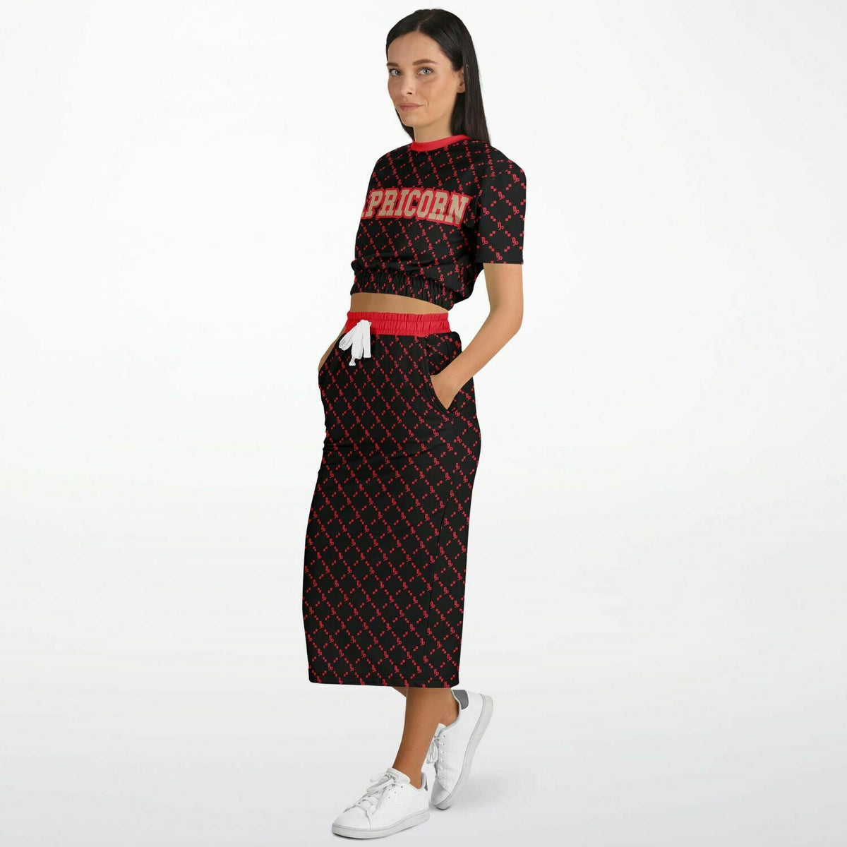 Capricorn G-Style Red Crop Shirt and Skirt Outfit