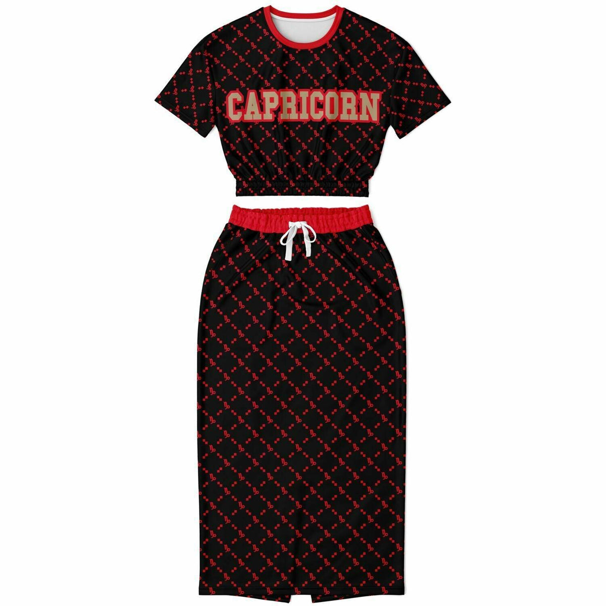 Capricorn G-Style Red Crop Shirt and Skirt Outfit