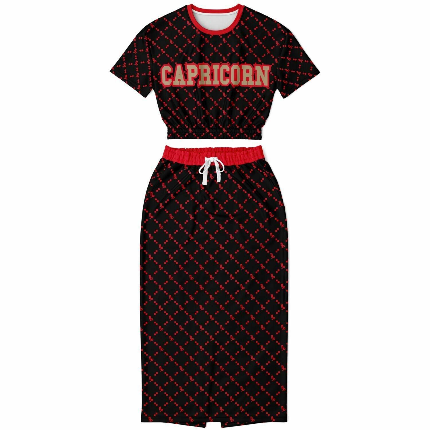 Capricorn G-Style Red Crop Shirt and Skirt Outfit