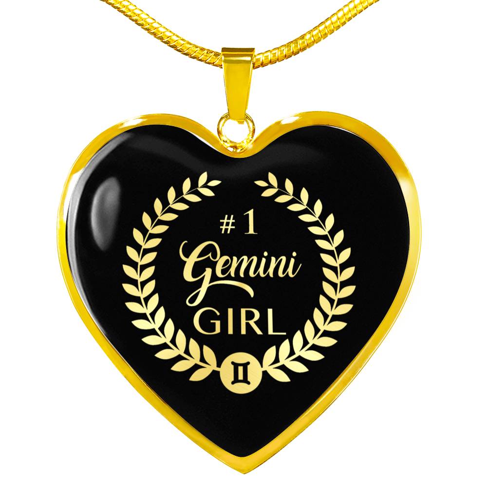 Gemini #1 Girl Heart Necklace zodiac jewelry for her birthday outfit