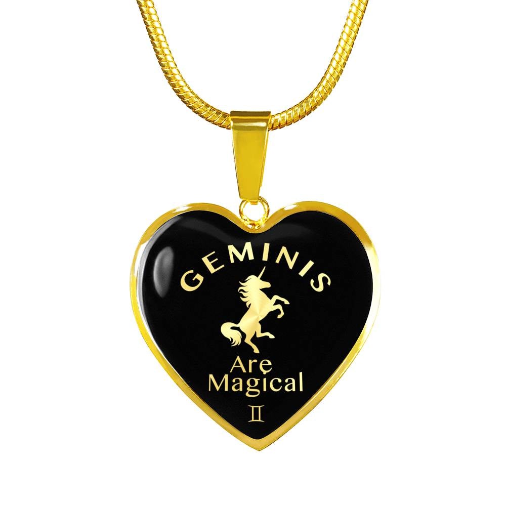 Gemini Are Magical Heart Necklace zodiac jewelry for her birthday outfit