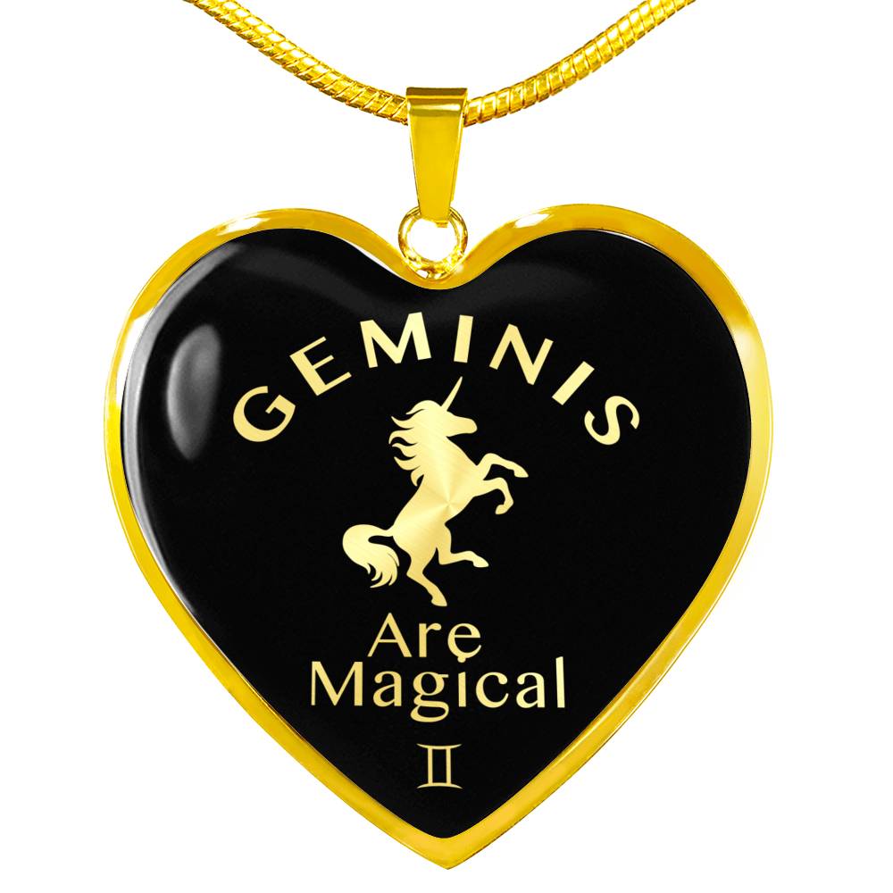 Gemini Are Magical Heart Necklace zodiac jewelry for her birthday outfit