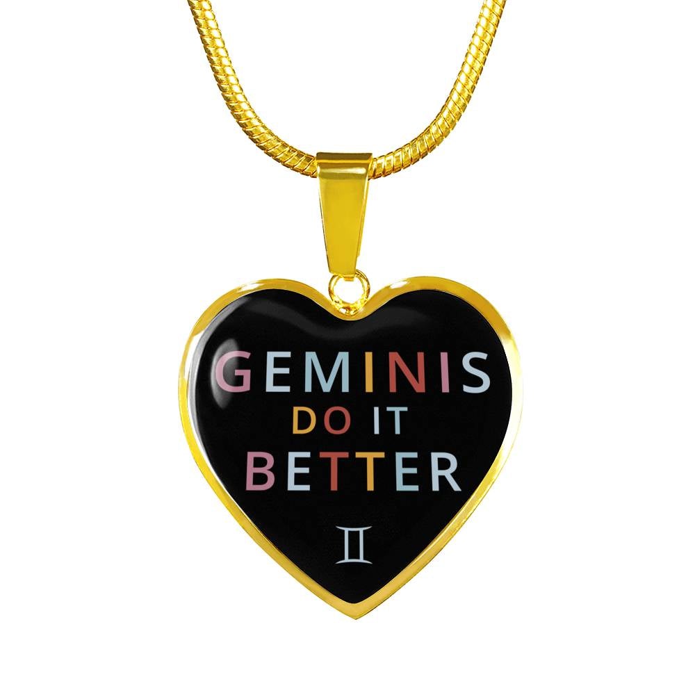 Gemini Do it Better Heart Necklace zodiac jewelry for her birthday outfit