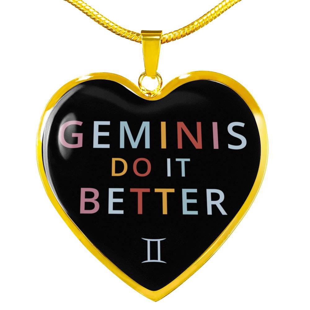 Gemini Do it Better Heart Necklace zodiac jewelry for her birthday outfit