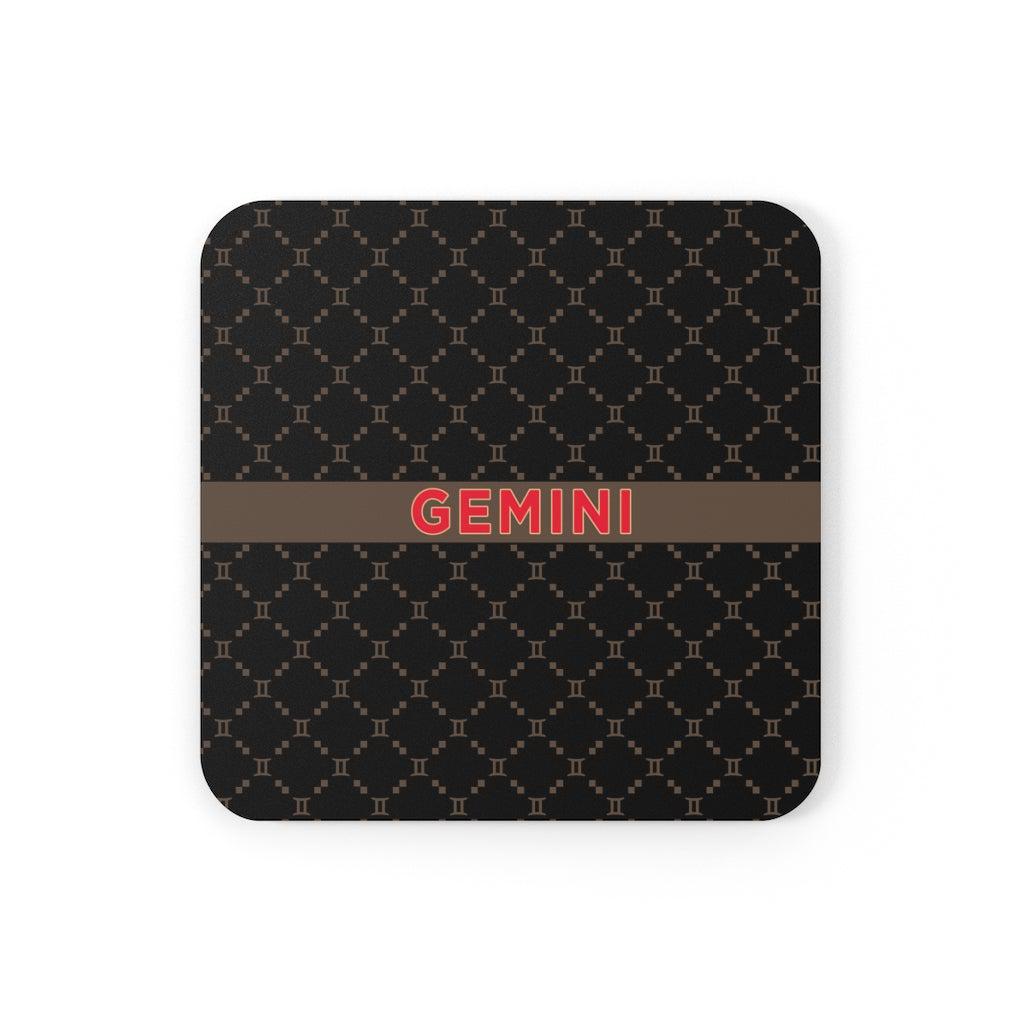 Gemini G-Style Black Cork Coaster