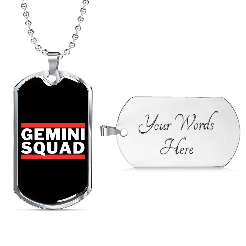 Gemini Squad Dog Tag zodiac jewelry for her birthday outfit