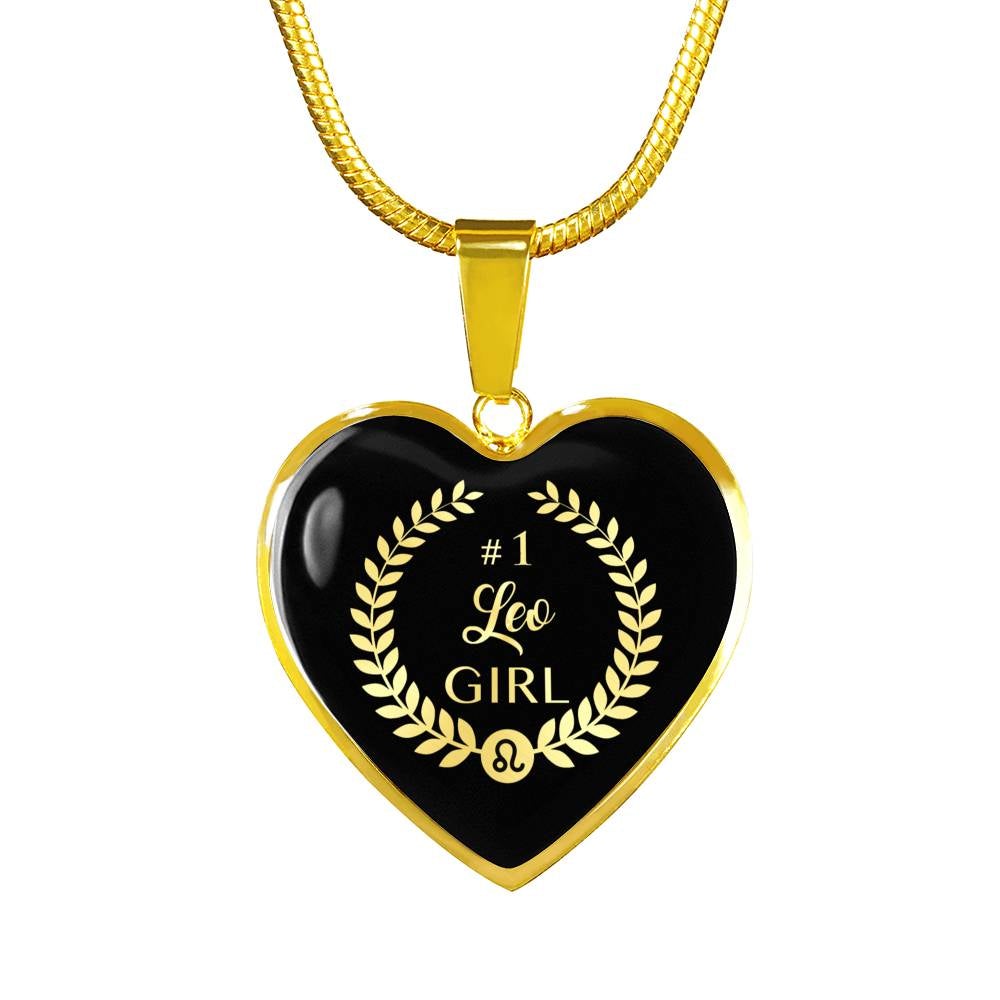 Leo #1 Girl Heart Necklace zodiac jewelry for her birthday outfit