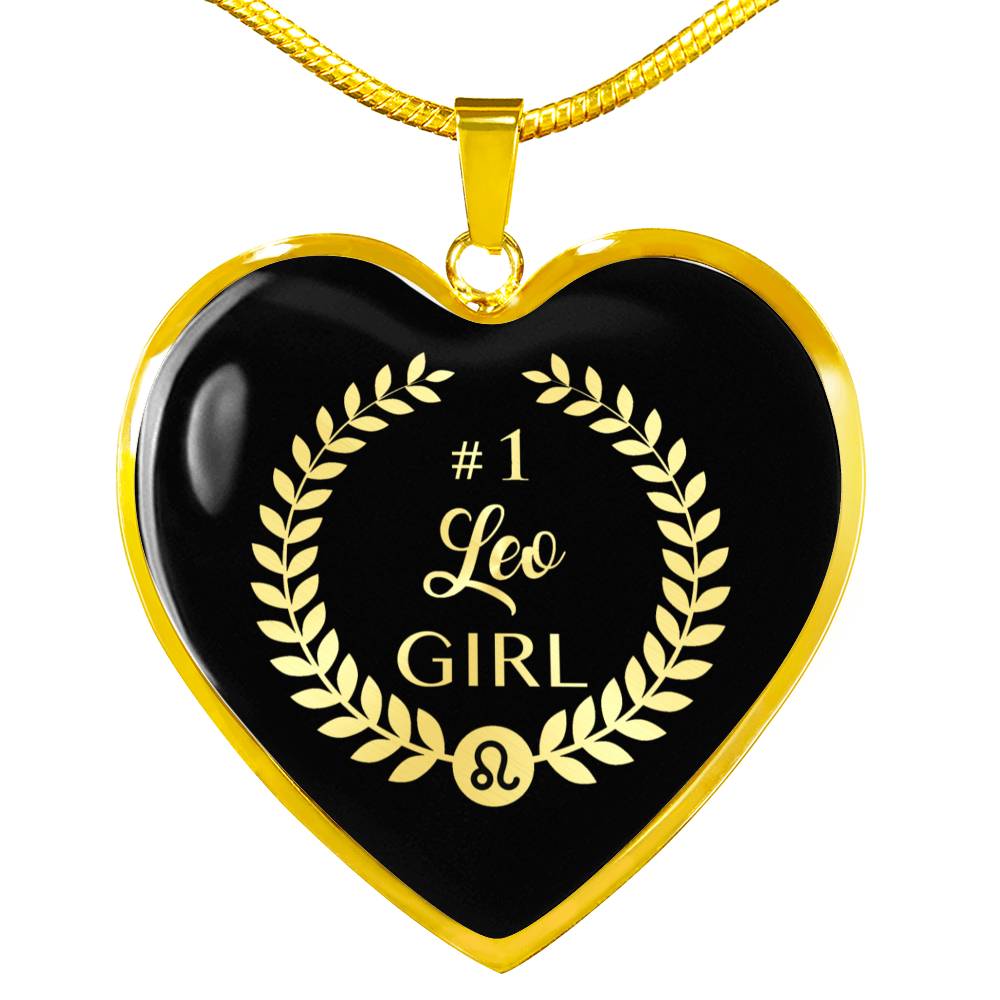Leo #1 Girl Heart Necklace zodiac jewelry for her birthday outfit