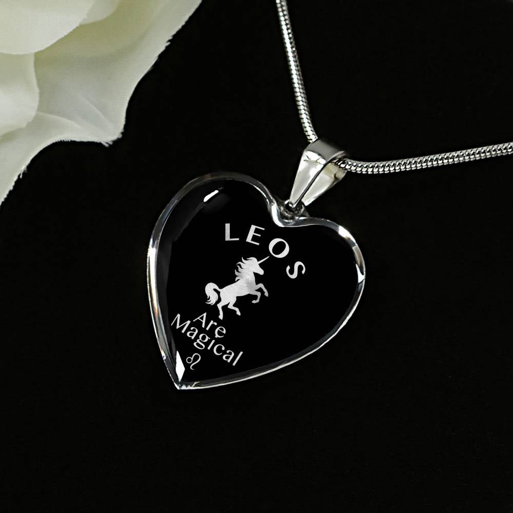 Leo Are Magical Heart Necklace zodiac jewelry for her birthday outfit