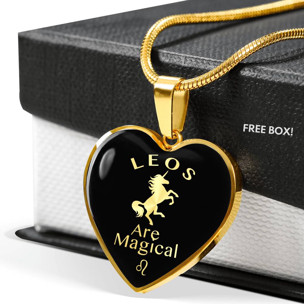 Leo Are Magical Heart Necklace zodiac jewelry for her birthday outfit
