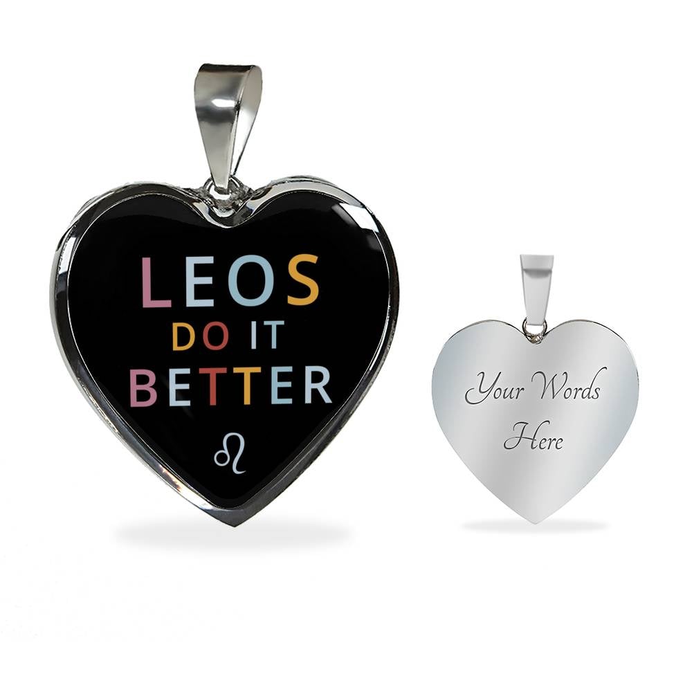 Leo Do it Better Heart Necklace zodiac jewelry for her birthday outfit