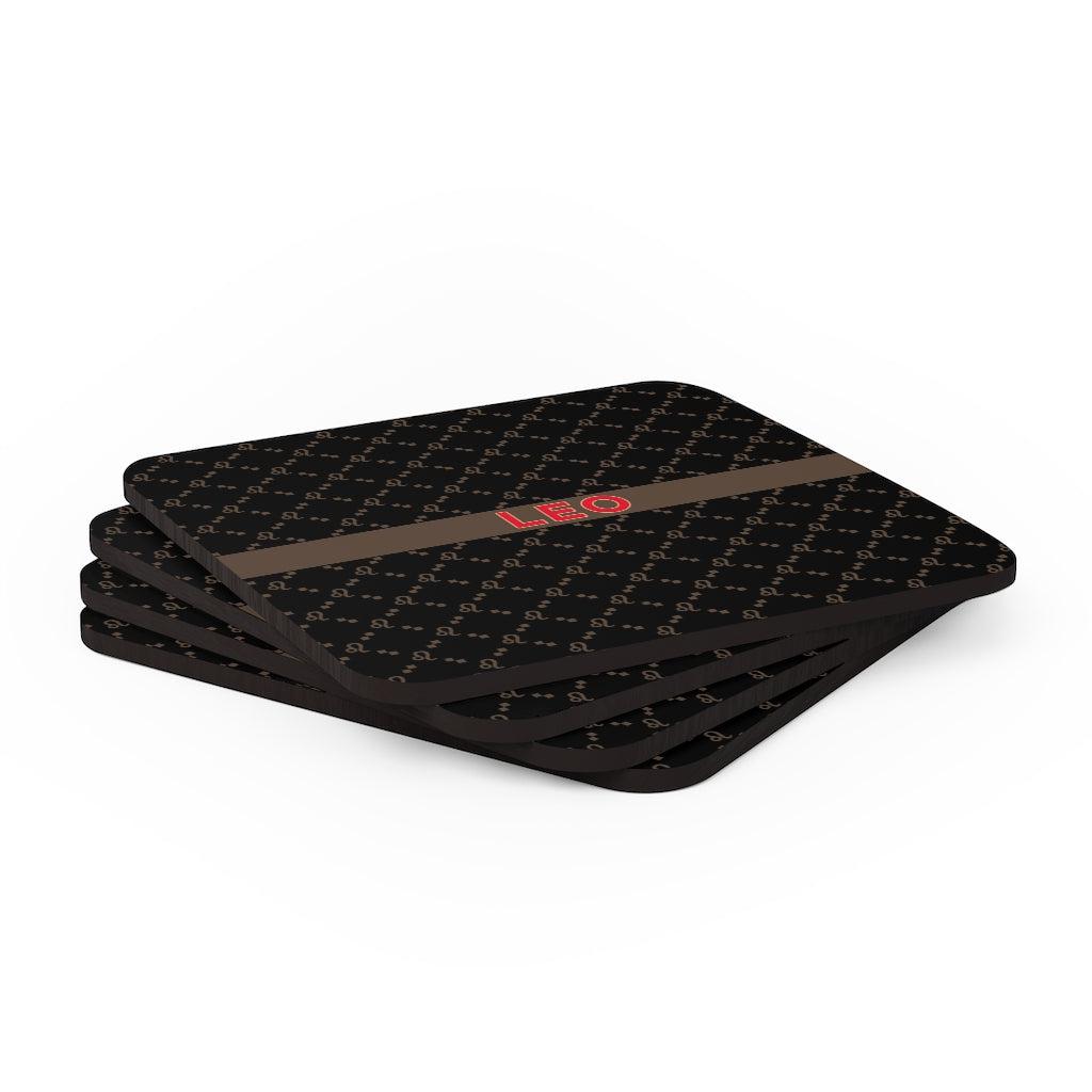 Leo G-Style Black Cork Coaster