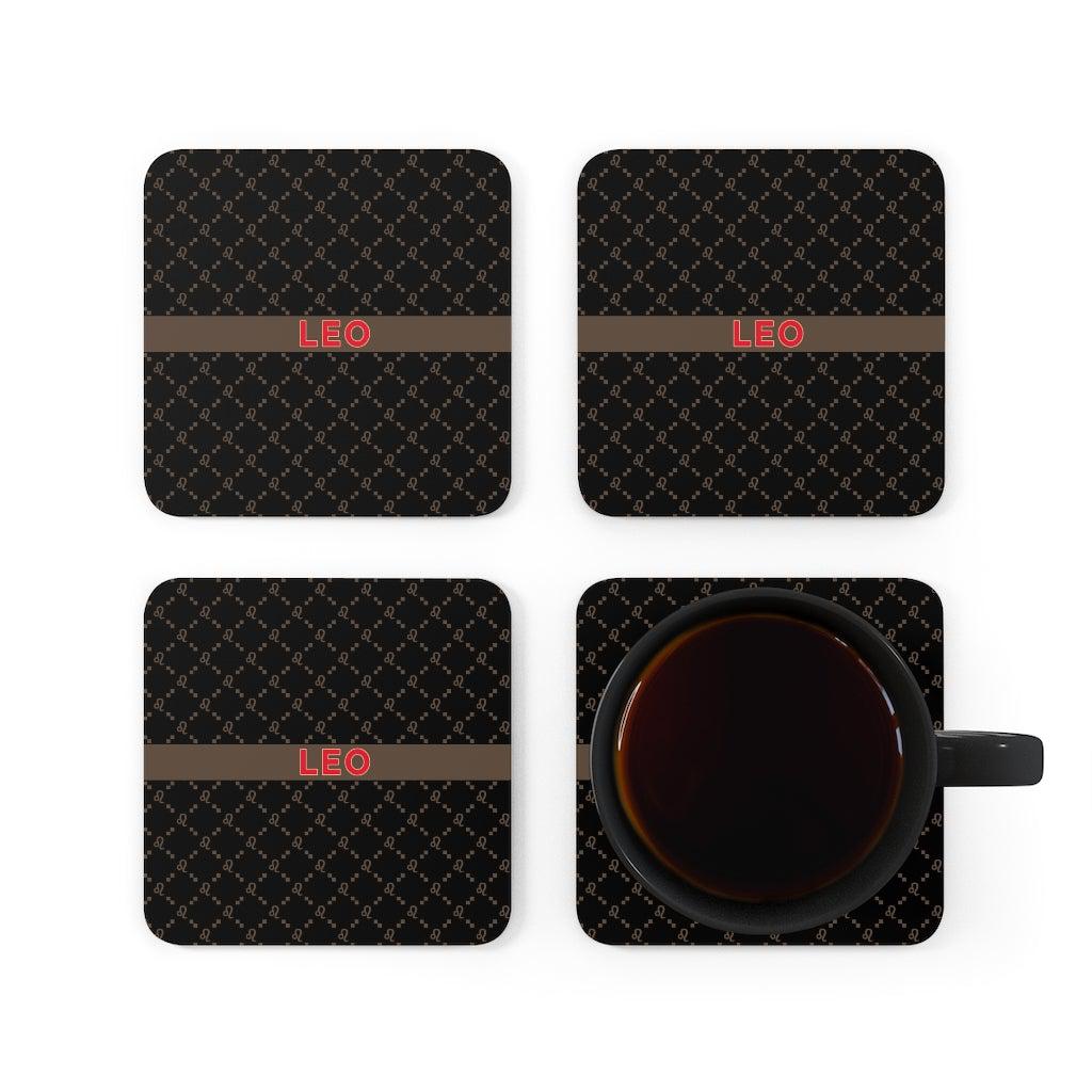 Leo G-Style Black Cork Coaster