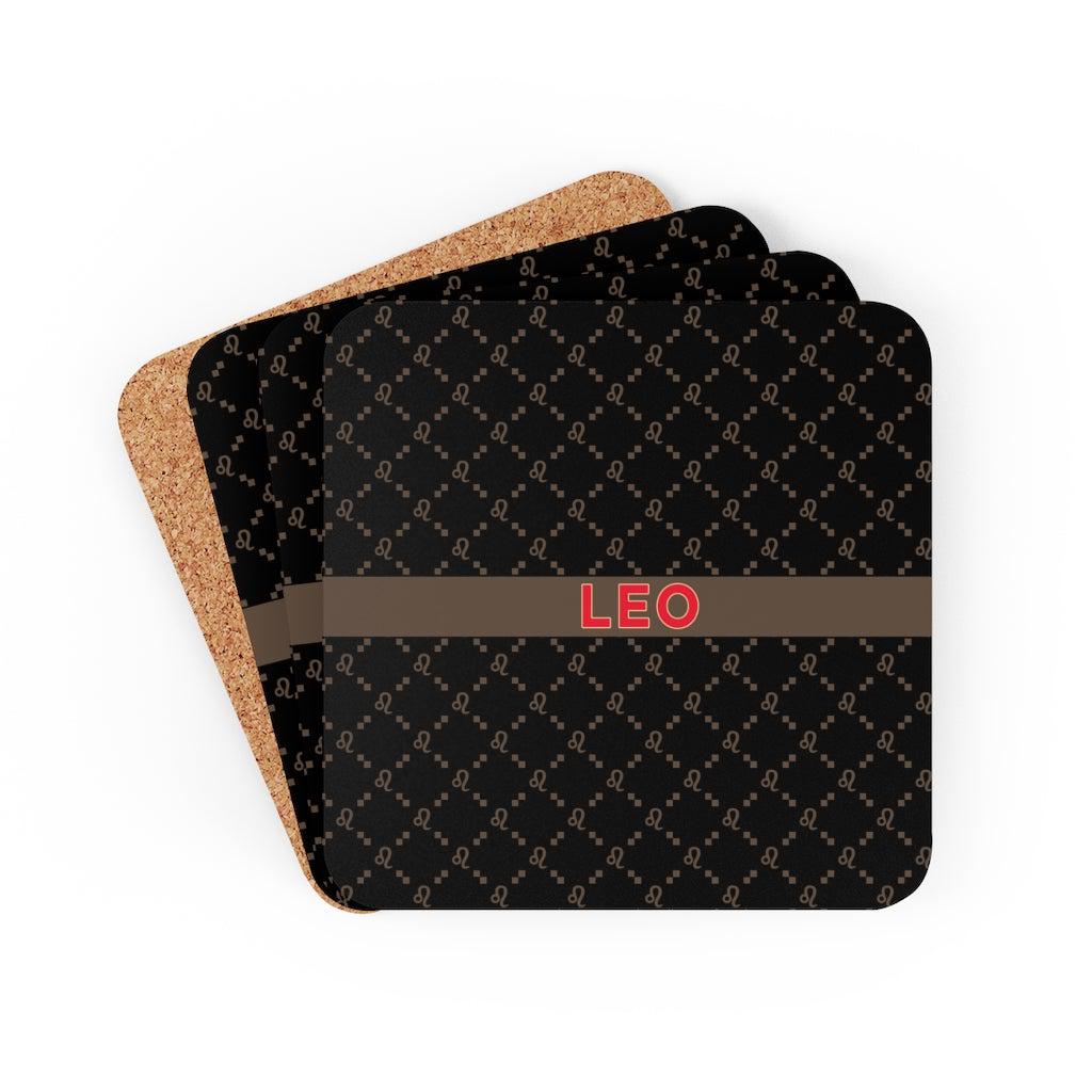 Leo G-Style Black Cork Coaster